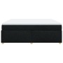 Cama box spring con colchón tela negro 200x200 cm