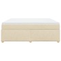 Cama box spring con colchón tela color crema 200x200 cm