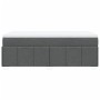 Cama box spring con colchón tela gris oscuro 80x200 cm