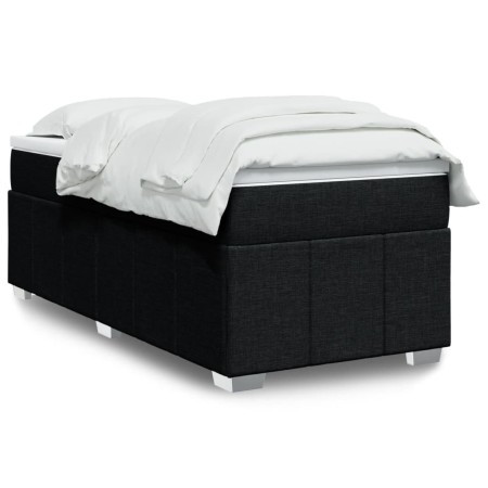 Cama box spring con colchón tela negro 80x200 cm en Camas y somieres | Comprar online en Foro24