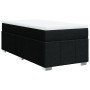 Cama box spring con colchón tela negro 80x200 cm