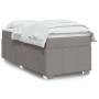 Cama box spring con colchón tela gris taupe 80x200 cm