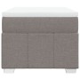 Cama box spring con colchón tela gris taupe 80x200 cm