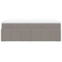 Cama box spring con colchón tela gris taupe 80x200 cm