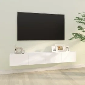 TV wall furniture 2 units white engineered wood 100x30x30 cm by vidaXL, TV Furniture - Ref: Foro24-804544, Price: 133,98 €, D...