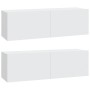 TV-Wandmöbel, 2 Einheiten, weißes Holzwerkstoff, 100 x 30 x 30 cm von vidaXL, TV-Möbel - Ref: Foro24-804544, Preis: 134,16 €,...