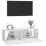 TV-Wandmöbel, 2 Einheiten, weißes Holzwerkstoff, 100 x 30 x 30 cm von vidaXL, TV-Möbel - Ref: Foro24-804544, Preis: 134,16 €,...