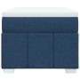 Cama box spring con colchón tela azul 80x200 cm