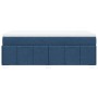 Cama box spring con colchón tela azul 80x200 cm
