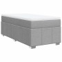 Cama box spring con colchón tela gris claro 90x190 cm