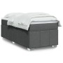 Cama box spring con colchón tela gris oscuro 90x190 cm