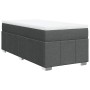 Cama box spring con colchón tela gris oscuro 90x190 cm