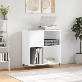 Mueble para discos madera contrachapada blanco 84,5x38x89 cm