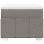 Cama box spring con colchón tela gris taupe 90x190 cm