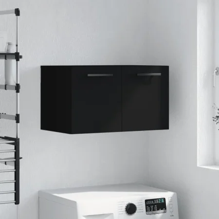 Black engineered wood wall cabinet 60x36.5x35 cm by vidaXL, Lockers and storage cabinets - Ref: Foro24-830045, Price: 40,72 €...