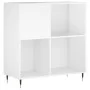 Mueble discos madera contrachapada blanco brillo 84,5x38x89 cm de vidaXL, Almacenamiento para CD y DVD - Ref: Foro24-831766, ...