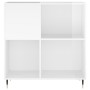 Glänzend weißer Sperrholz-Scheibenschrank 84,5 x 38 x 89 cm von vidaXL, CD- und DVD-Speicher - Ref: Foro24-831766, Preis: 79,...