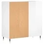 Mueble discos madera contrachapada blanco brillo 84,5x38x89 cm de vidaXL, Almacenamiento para CD y DVD - Ref: Foro24-831766, ...