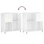 Mueble discos madera contrachapada blanco brillo 84,5x38x89 cm de vidaXL, Almacenamiento para CD y DVD - Ref: Foro24-831766, ...