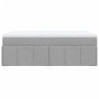 Cama box spring con colchón tela gris claro 90x200 cm