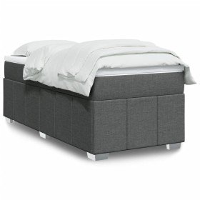 Cama box spring con colchón tela gris oscuro 90x200 cm en Camas y somieres | Comprar online en Foro24
