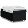 Cama box spring con colchón tela negro 90x200 cm