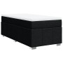Cama box spring con colchón tela negro 90x200 cm