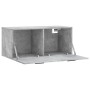 Betongrauer Wandschrank aus Holzwerkstoff, 80 x 36,5 x 35 cm von vidaXL, Schließfächer und Lagerschränke - Ref: Foro24-830096...