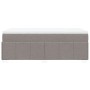 Cama box spring con colchón tela gris taupe 90x200 cm