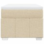 Cama box spring con colchón tela color crema 90x200 cm