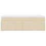 Cama box spring con colchón tela color crema 90x200 cm