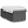 Cama box spring con colchón tela gris oscuro 100x200 cm