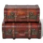 Brown vintage wooden chest trunk 2 units by vidaXL, Storage trunks - Ref: Foro24-240575, Price: 88,41 €, Discount: %