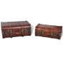 Baúl cofre de madera vintage marrón 2 unidades de vidaXL, Baúles de almacenamiento - Ref: Foro24-240575, Precio: 70,75 €, Des...