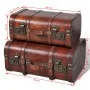 Brown vintage wooden chest trunk 2 units by vidaXL, Storage trunks - Ref: Foro24-240575, Price: 88,41 €, Discount: %