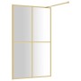 Mampara puerta ducha vidrio transparente ESG dorado 118x195 cm
