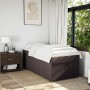 Cama box spring con colchón tela marrón oscuro 100x200 cm
