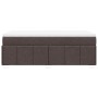 Cama box spring con colchón tela marrón oscuro 100x200 cm