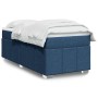 Cama box spring con colchón tela azul 100x200 cm
