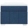Cama box spring con colchón tela azul 100x200 cm