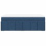 Cama box spring con colchón tela azul 100x200 cm