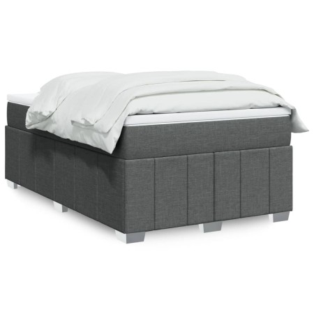 Cama box spring con colchón tela gris oscuro 120x190 cm en Camas y somieres | Comprar online en Foro24