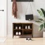 Zapatero madera de ingeniería roble ahumado 69x35x50 cm de vidaXL, Zapateros y organizadores de calzado - Ref: Foro24-831835,...