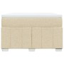 Cama box spring con colchón tela color crema 120x190 cm