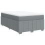 Cama box spring con colchón tela gris claro 120x200 cm