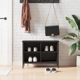 Black engineered wood shoe rack 69x35x50 cm by vidaXL, Shoe racks and shoe organizers - Ref: Foro24-831833, Price: 37,97 €, D...