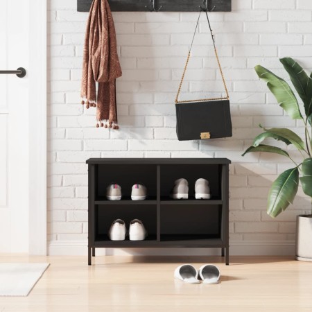 Black engineered wood shoe rack 69x35x50 cm by vidaXL, Shoe racks and shoe organizers - Ref: Foro24-831833, Price: 37,97 €, D...