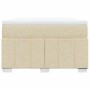 Cama box spring con colchón tela color crema 120x200 cm