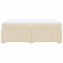 Cama box spring con colchón tela color crema 120x200 cm