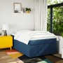 Cama box spring con colchón tela azul 120x200 cm
